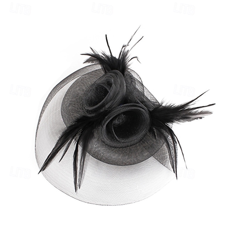 Fascinators Polyester Wedding Birthday Vintage Cute Retro With Feather Headpiece Headwear 2026 - $22.99 –P6