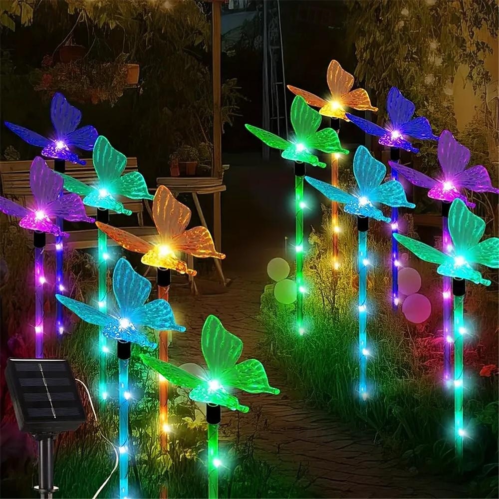6 Head Solar Lights, Outdoor Butterfly Lights, Courtyard Garden Waterproof Decoration, Lawn Atmosphere Lights, Ip66 Waterproof, 1 Set 2026 - $26.99 –P3