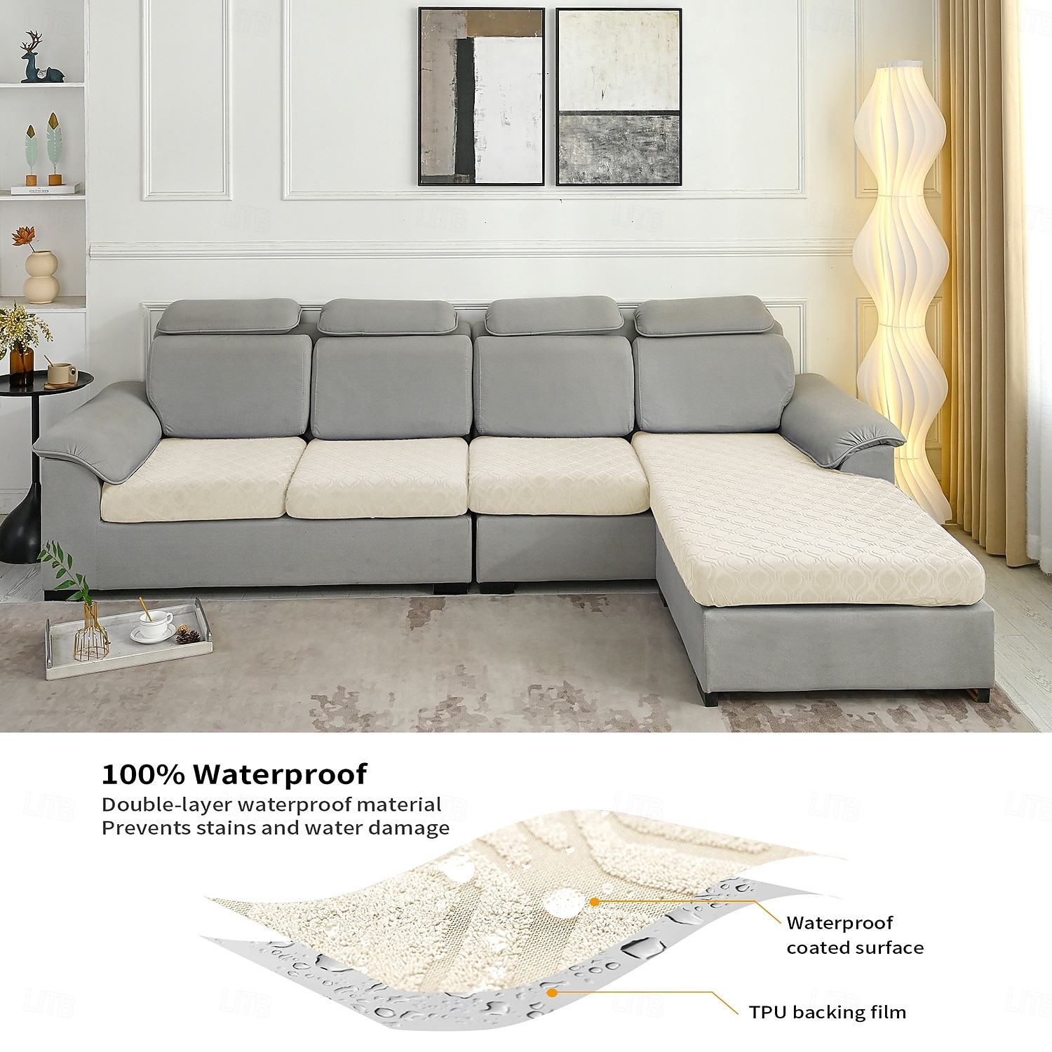 wasserdichte Terrassen-Sofakissenhülle, wetterfester Sofasitzschutz, tier- und kratzfester Möbelbezug 2026 - $23.99 –P4