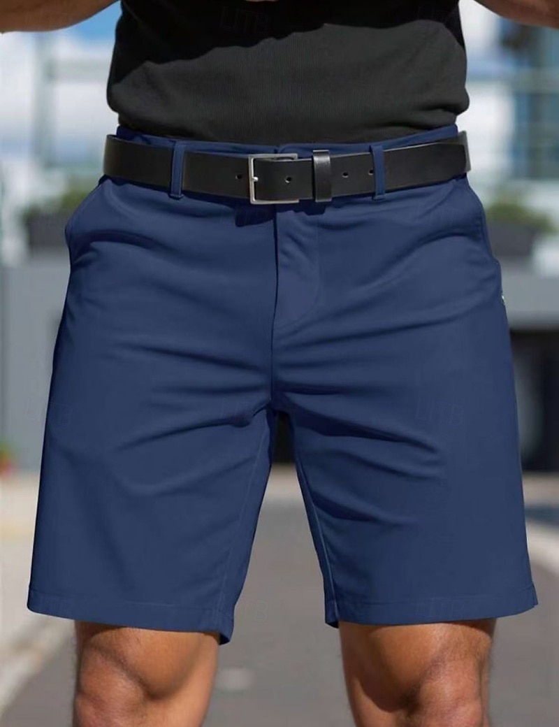 Per uomo Shorts Shorts eleganti Lavoro Pantaloncini casual Tasca Semplice Comodità Traspirante Lunghezza al ginocchio Casuale All'aperto Spiaggia Vacanza Moda Blu azzurro cielo Inelastico del 2026 a $26.99 –P11