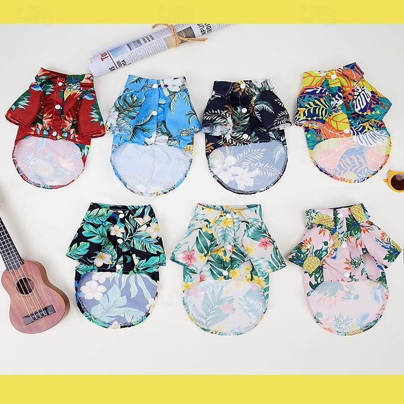 Костюм собачьей гавайской рубашки, стильные летние футболки для собак, гавайская рубашка для маленьких, средних и больших собак, дизайн для летнего отдыха в стиле луау на пляже или в лагере. 2026 - $7.49 –P3