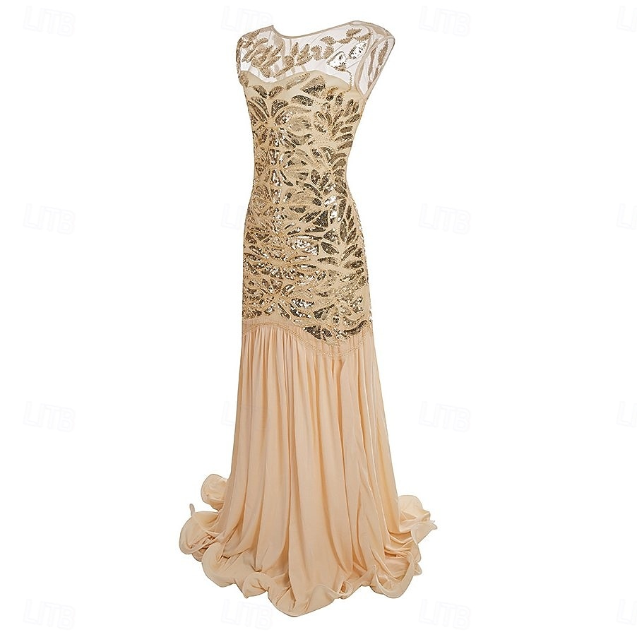 Rugido 20s 1920s Hasta el Tobillo Vestidos Vestido de noche Vestido de fiesta de graduación Sin Mangas El gran Gatsby Tallas Grandes Invitado a la boda Lentejuelas Disfraz Mujer Carnaval Mascarada 2026 - $62.99 –P6