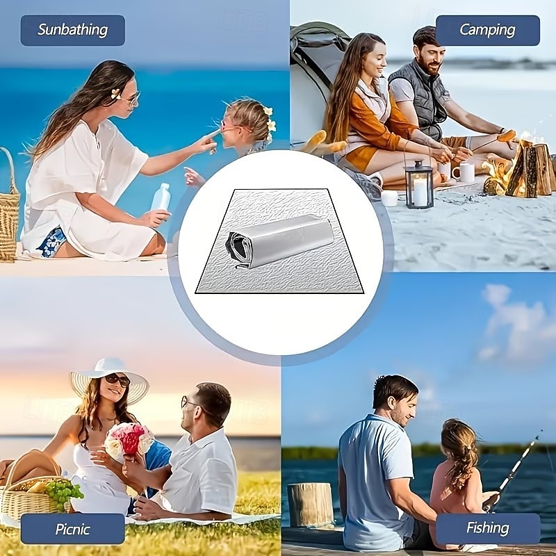 Extra-Large Waterproof Camping Mat, 240cm/94.48in * 240cm/94.48in Portable Foldable Outdoor Picnic, Tent, Beach & Park Mat - Moisture-Proof, Camping, Picnic, & Outdoor Adventure Essential 2026 - $17.99 –P6