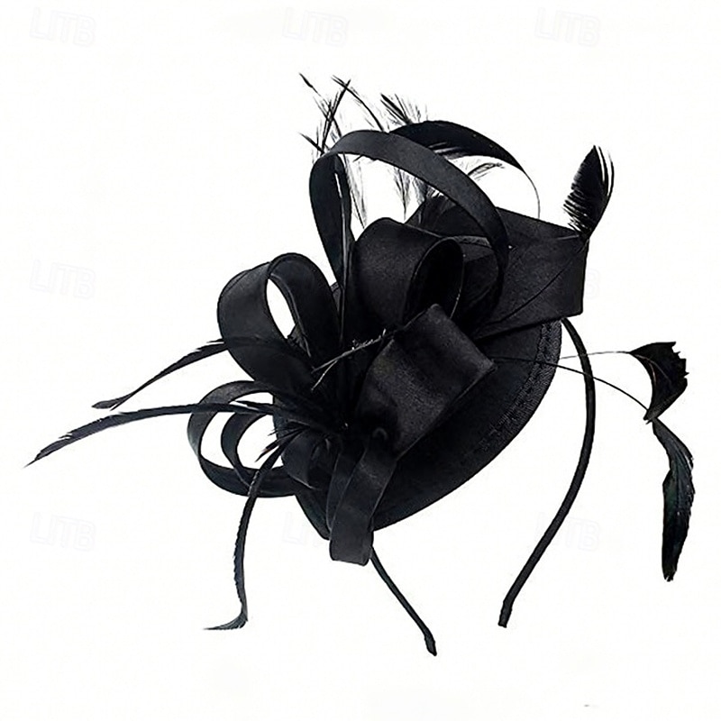 fascinators Stof Bruiloft Verjaardag Elegant Vintage leuke Style Met Veer Linten Helm Hoofddeksels 2026 - $17.49 –P4