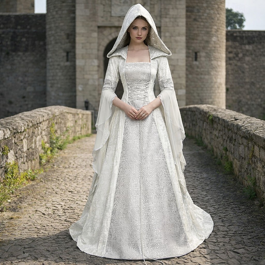 Retro / vintage Keskiaika Renessanssi Kokopitkä Mekot Normaali Leveä kalvosinnapit Viikinki Outlander Pluskoko Haltia Naamiaispuku Naisten Kelttiläinen Kuninkaallinen Halloween Karnevaali Naamiaiset 2026 - $92.99 –P10