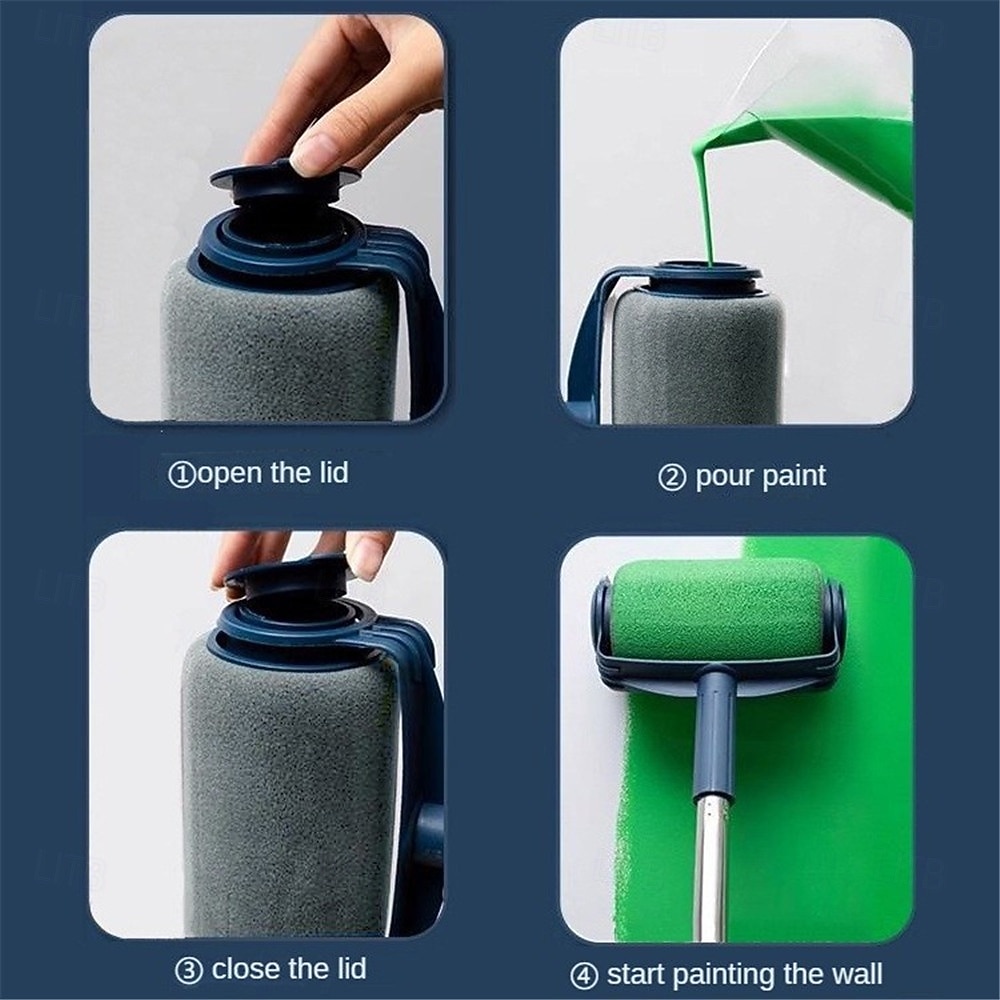 Paint Roller Brush With Extension Rod - Handheld Paint Roller - Cleaning Paint Roller - Roller Tool For Painting Room Walls Ceilings Floors 2026 - $25.99 –P7