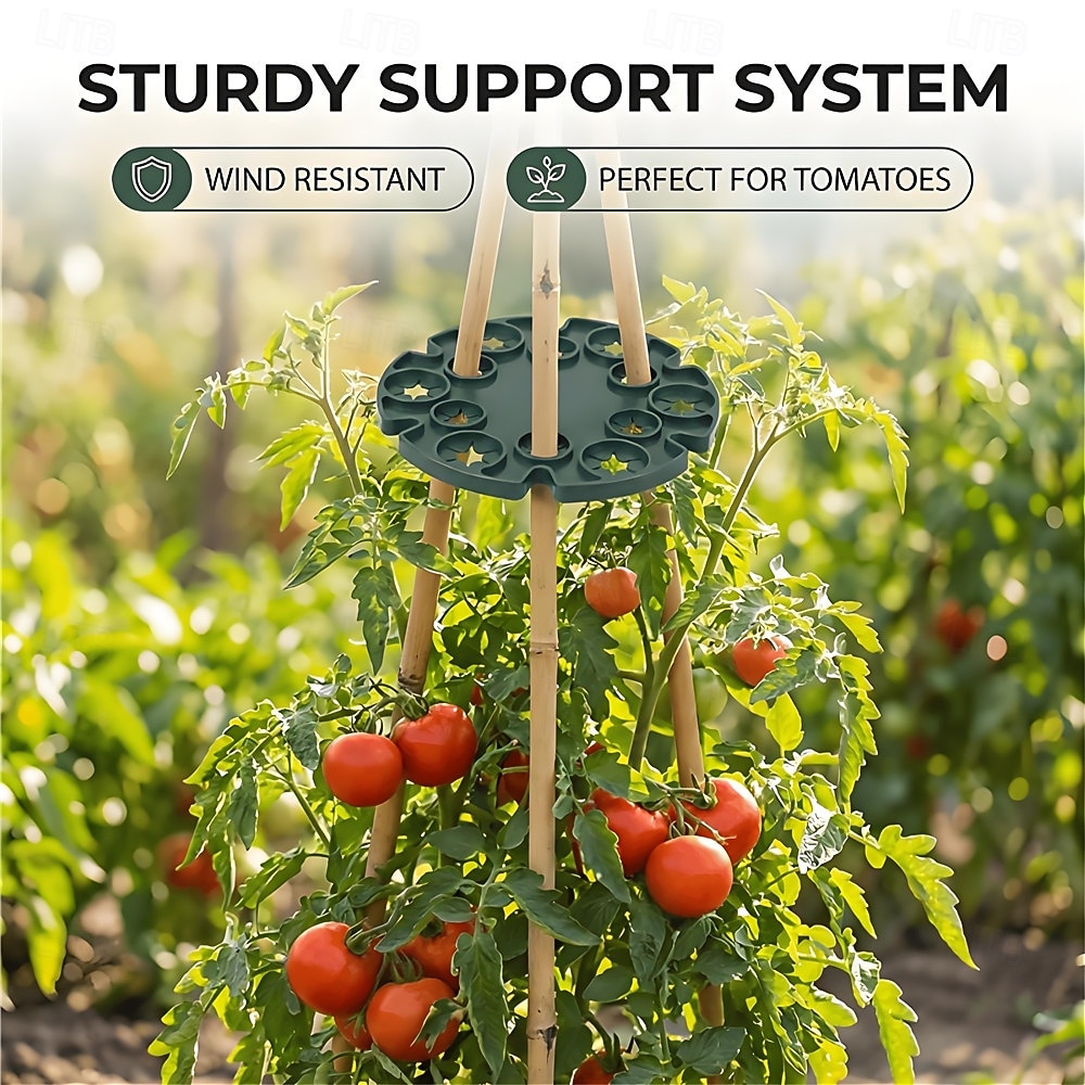 2026年 6個/12個の植物サポートステークホルダー - つる性植物用のお手頃価格のプラスチック製ガーデンコネクターディスク、トマト、キュウリ、花用の調節可能なトレリスリング - ステーク用の頑丈なDIYスタビライザー  コレクション – $20.99 –P1