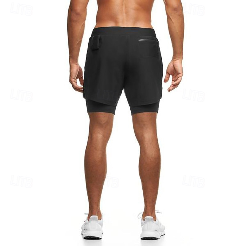 Voor heren Hardloopshorts Atletische shorts Sportbroek Trekkoord Zak 2 in 1 Met compressievoering Short / Broekje Casual Dagelijks Buiten Zomer Lente Sneldrogend Lichtgewicht Vochtregelerend 2026 - $21.99 –P10