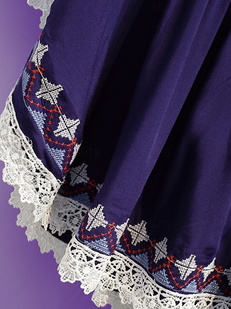 Femmes Chemisier Dentelle Broderie Couleur Unie Bohème Vacances Occasionnel Manche 3/4 Col ras du cou Hauts Réguliers Quotidien Bleu Blanche Été Printemps Automne de 2026 ? $19.99 –P13