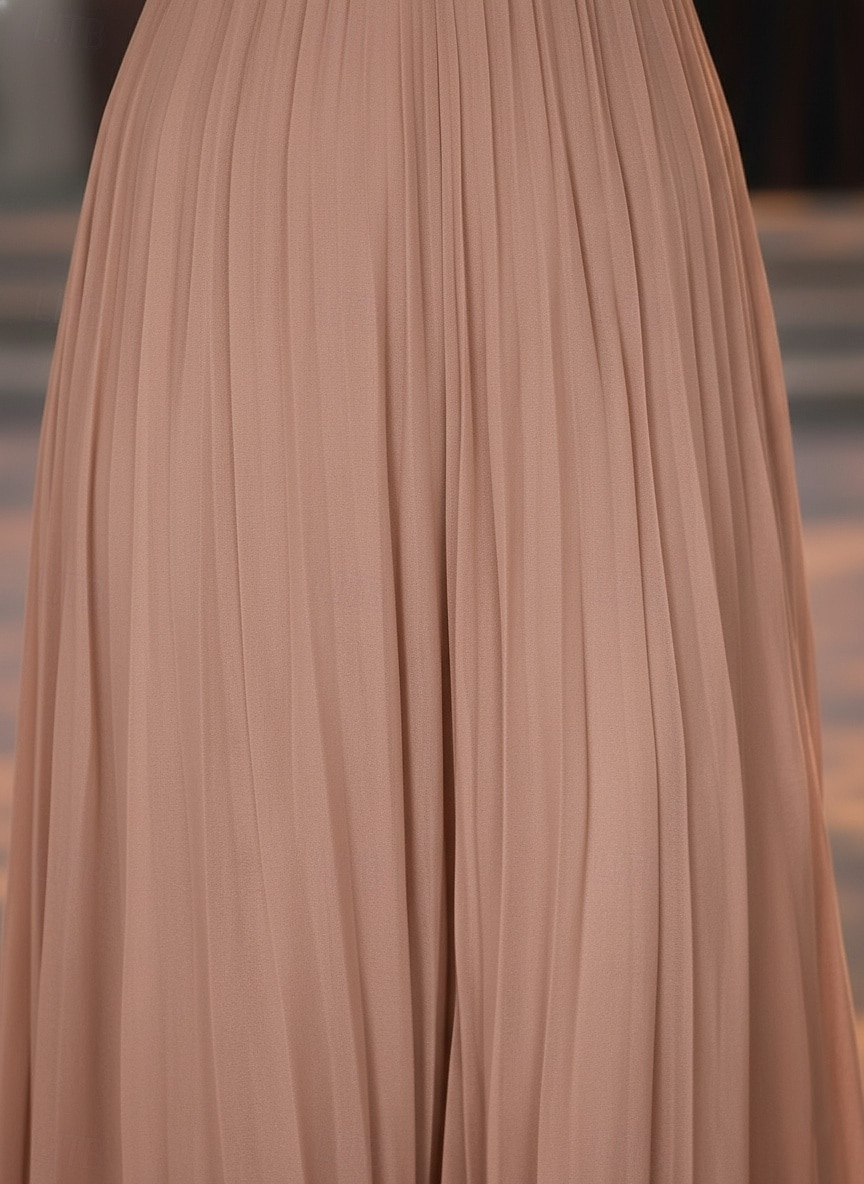 Overall Hosenanzug Bodenlang Brautmutterkleid Kurzarm Halbarm Rundhalsausschnitt Elegant Einfach Lässig Formell Hochzeitsgast Hochzeitsfeier Chiffon Schals mit Falten 2026 - $171.99 –P2