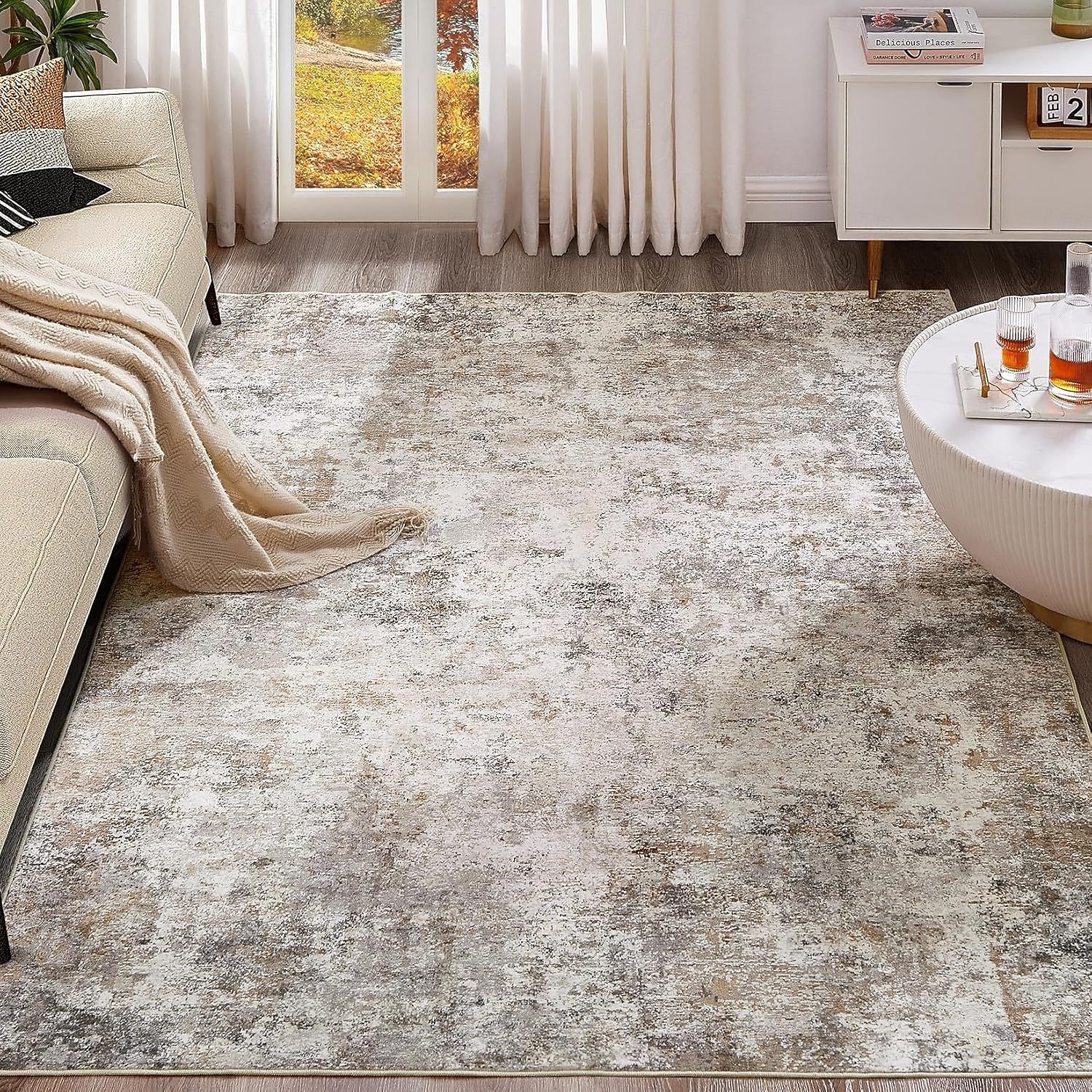 Nordic Abstract Faux Cashmere Rug Non-Slip Full Coverage Bedside Mat Durable and Machine Washable Carpet for Living Room and Bedroom 2026 - $25.99 –P7