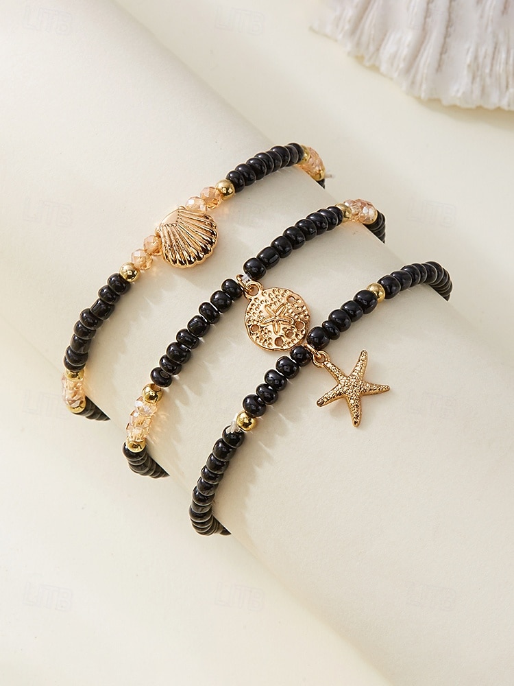 Women's Boho Elastic Beaded Anklet Set, Alloy Beads, Stretchable, Multi-Color, Trendy Summer Foot Jewelry, Perfect for Vacation, Travel and Daily Casual Wear 2026 - $7.99 –P8