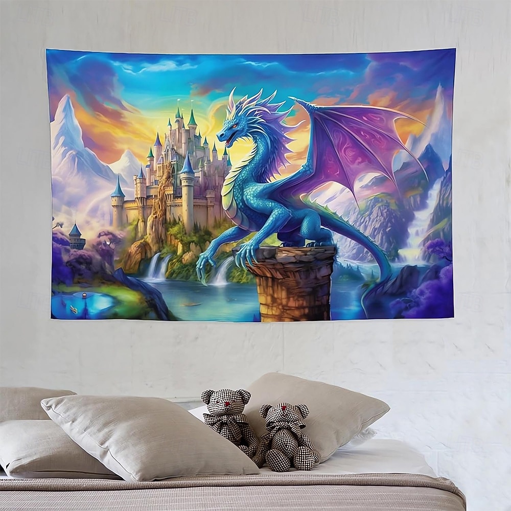 Fantasy Mythical Purple Dragon Magic Enchanted Forest Glowing Mushroom Psychedelic Art Large Wall Tapestry Hanging for Living Room Bedroom Dorm Home Decor Mural Backdrop 2026 - ZAR R350.38 –P9