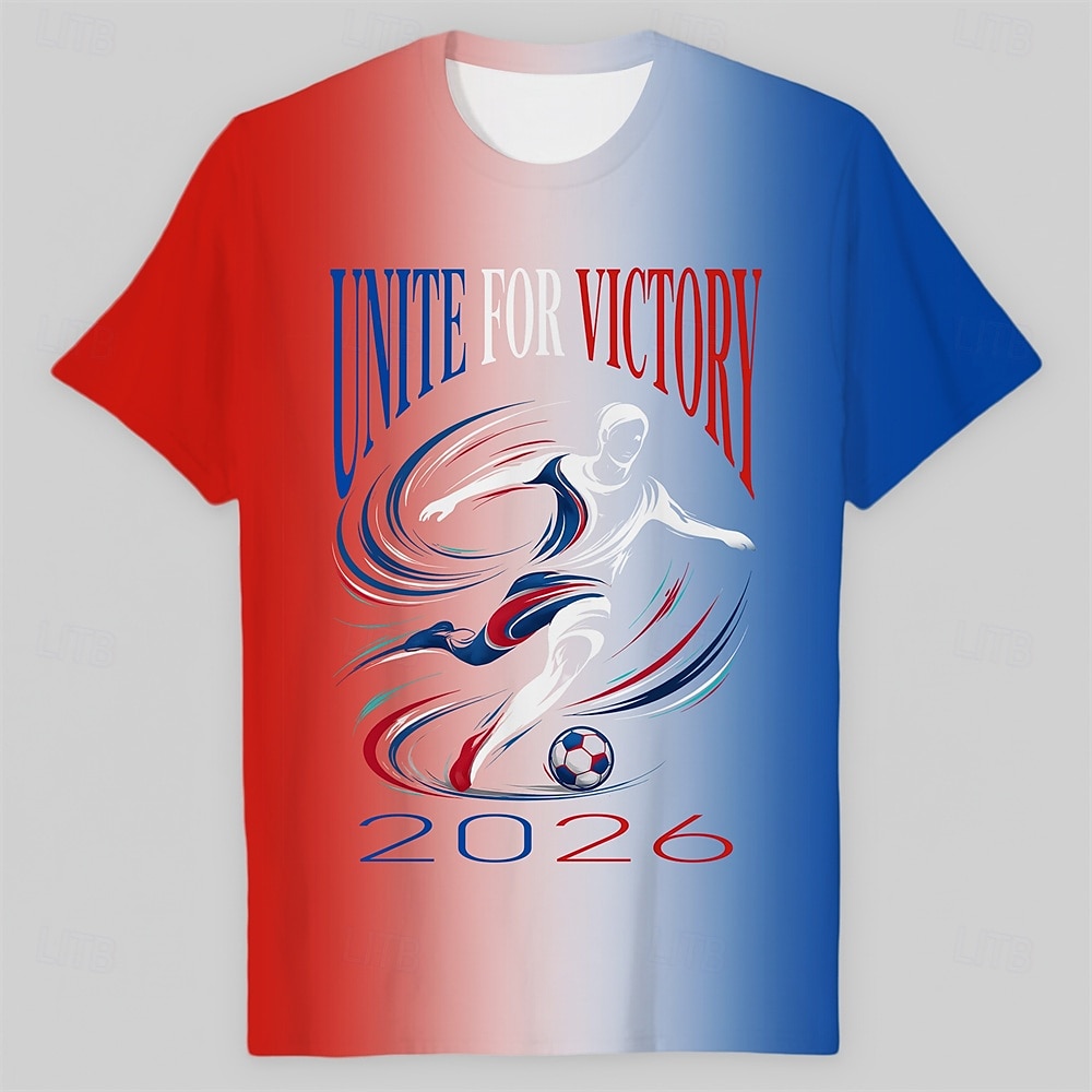 משחק כדורגל עולמי 2026 תלבושות לבוש ספורט טי גרפי וינטאג' כדורגל פטריוטי חולצת טי ל יוניסקס מבוגרים הדפסת תלת מימד עבור מפלגה ספורט חוץ 2026 - $18.99 –P2