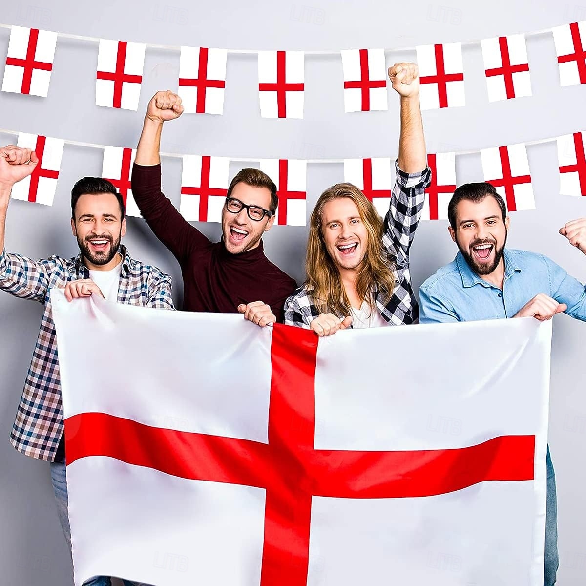 Banderín con bandera de Inglaterra para el Mundial de Fútbol de Verano (50 banderas, 14 metros), pequeño banderín con banderas inglesas para decoración de países, escuelas, fiestas y eventos 2026 - $16.99 –P2