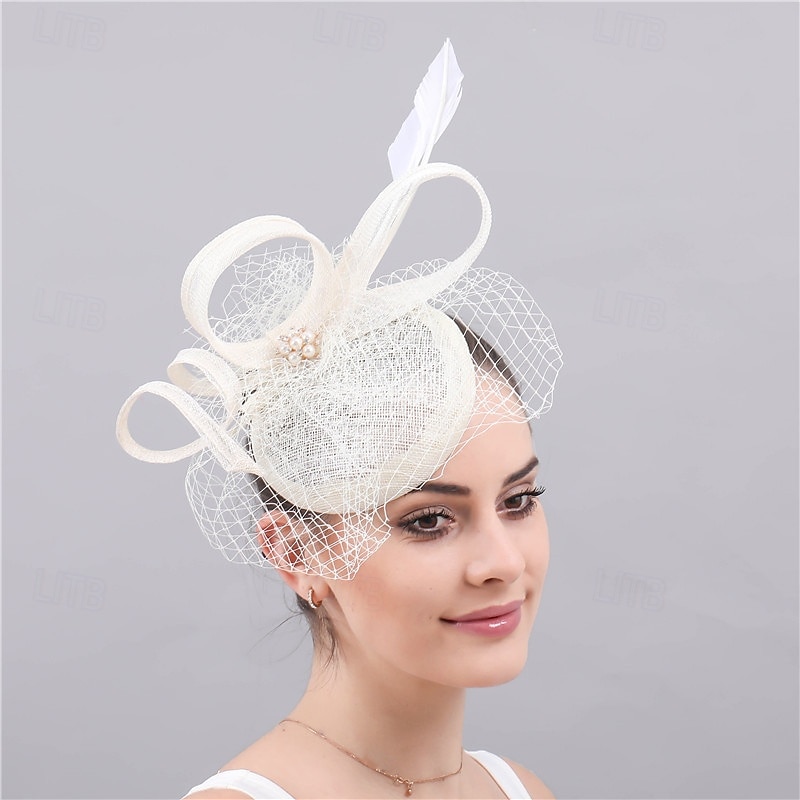 Fascynatorzy Sinamay Ślub Urodziny Zabytkowe Śłodkie Retro Z Tiul Winieta Nakrycia Głowy 2026 - $34.99 –P1