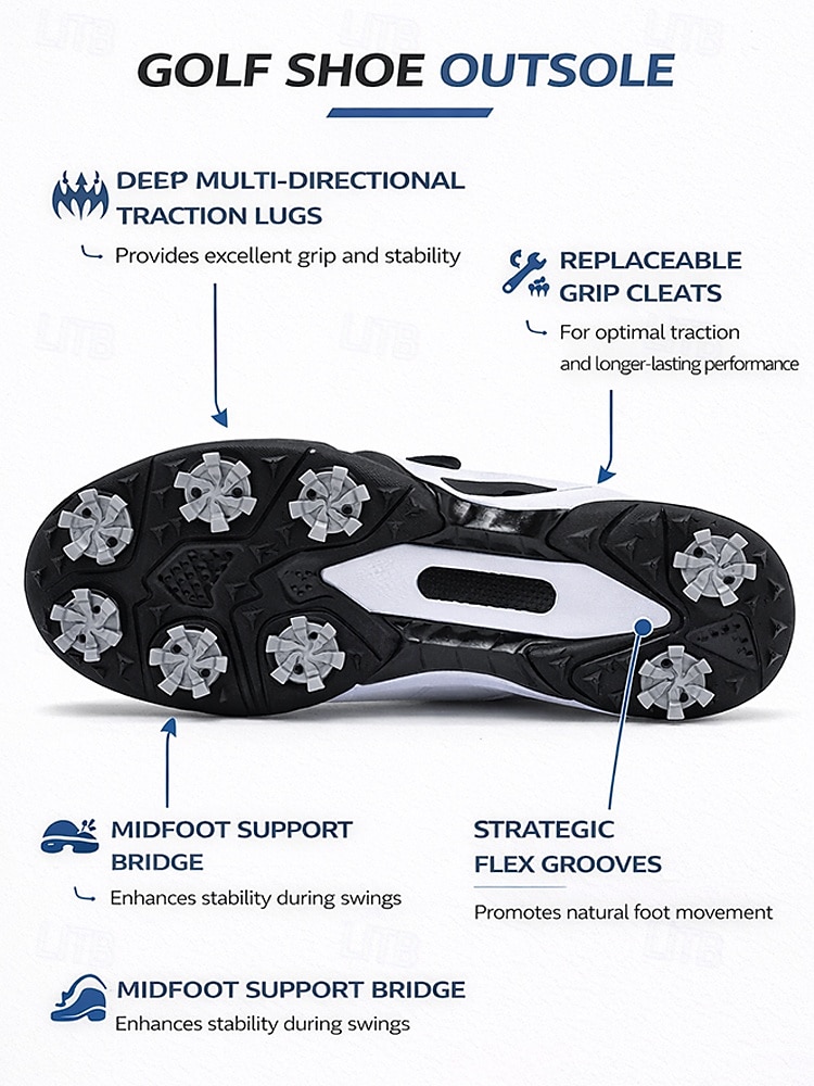 Men's Premium White Golf Shoes with High-Performance Outsole – Stylish and Comfortable for Professional Golf Players 2026 - $99.99 –P9
