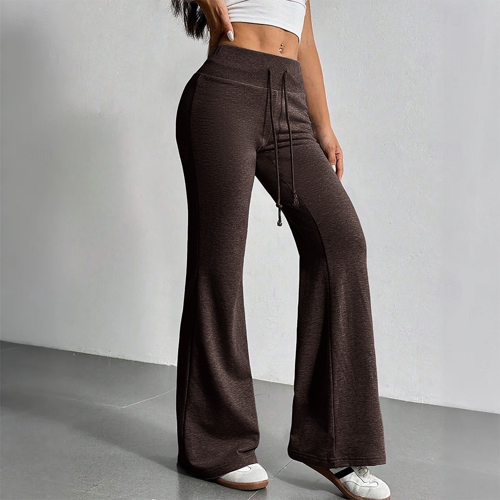 Mujer Pantalones de Deporte Pantalones Pantalones de verano Pantalones casuales Vacaciones Moda Casual / Diario Longitud total Alta cintura Plano Correa Cintura elástica Pierna recta Comodidad Suave 2026 - $22.99 –P6