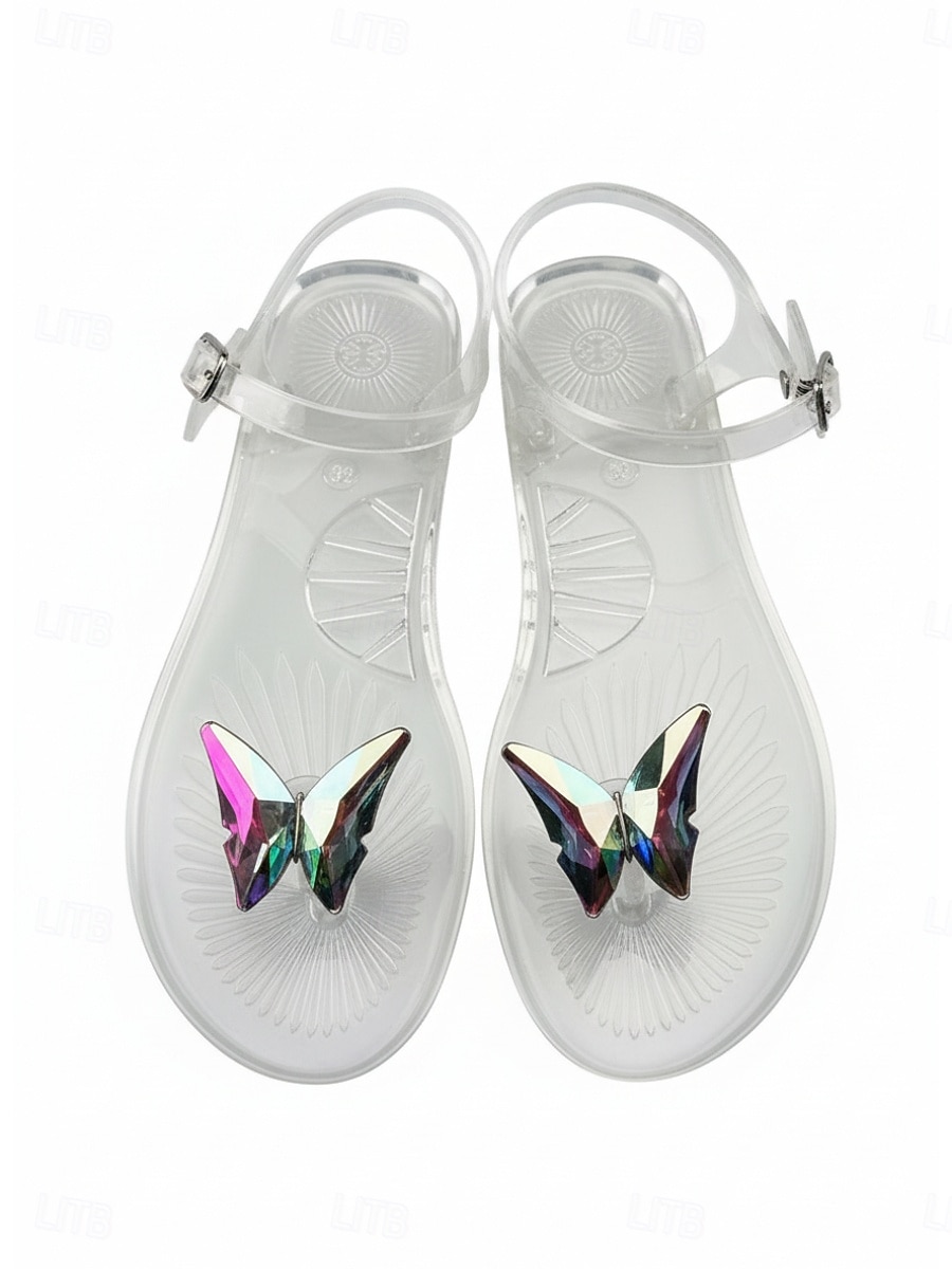 Eleganti sandali infradito neri da donna in gelatina - infradito impermeabili con fiocco a farfalla, perfetti per le vacanze al mare e il relax a bordo piscina. &abbigliamento estivo da resort del 2026 a $24.99 –P4