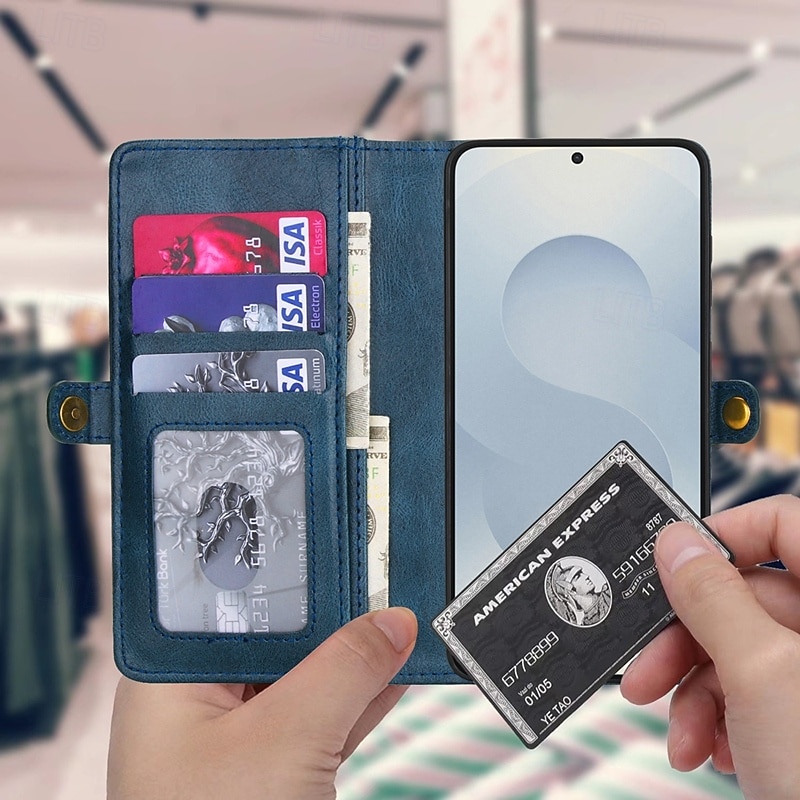 telefon Kılıf Na Samsung Galaxy S26 S26 Plus S26 Ultra Etui na karty portfela Odpianane Magnetyczne Ochrona całego ciała Retro Skóra PU 2026 - $24.99 –P1
