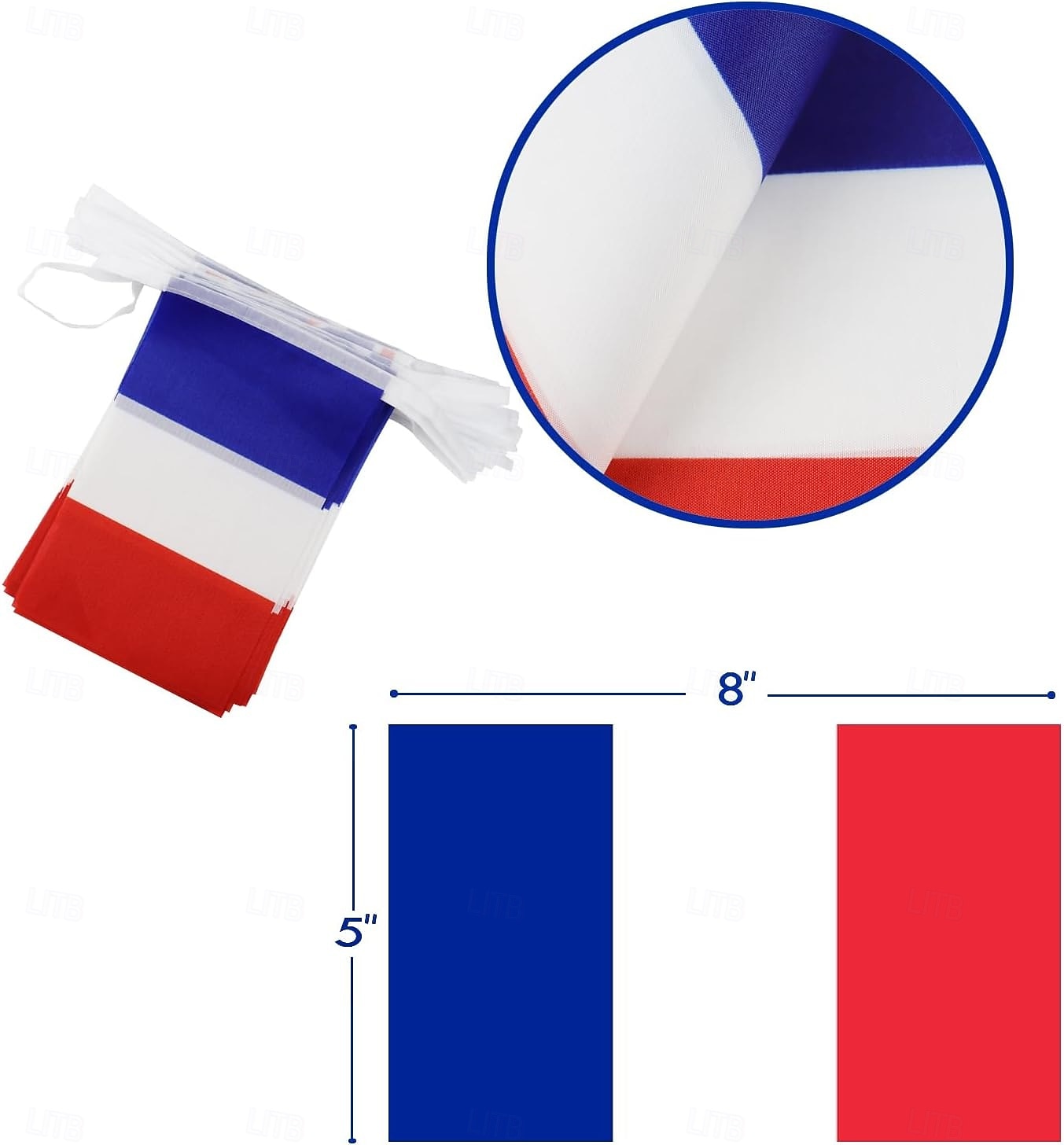 Bandeirolas francesas em cordão para jogos da Copa do Mundo de Futebol, 50 bandeirinhas, 14 metros (46 pés), pequenas bandeirinhas francesas para decoração de festas, escolas, eventos esportivos e de 2026 por $16.99 –P3