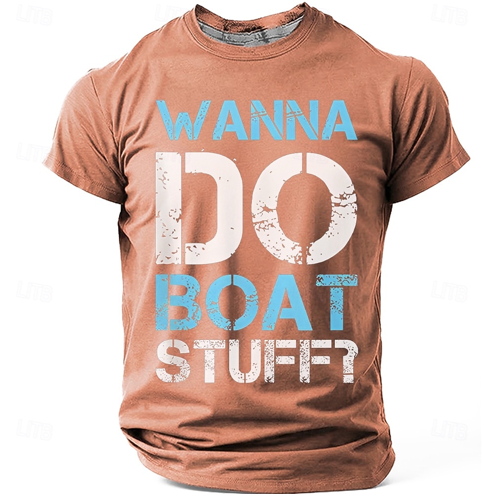 Heren T-shirt met retro nautische, boot- en watersportprint, distressed graphic, regular fit, geschikt voor het leven aan het meer of op het strand. Designer kleding in de maten S, M, L, XL, XXL en 2026 - ₪76 –P4