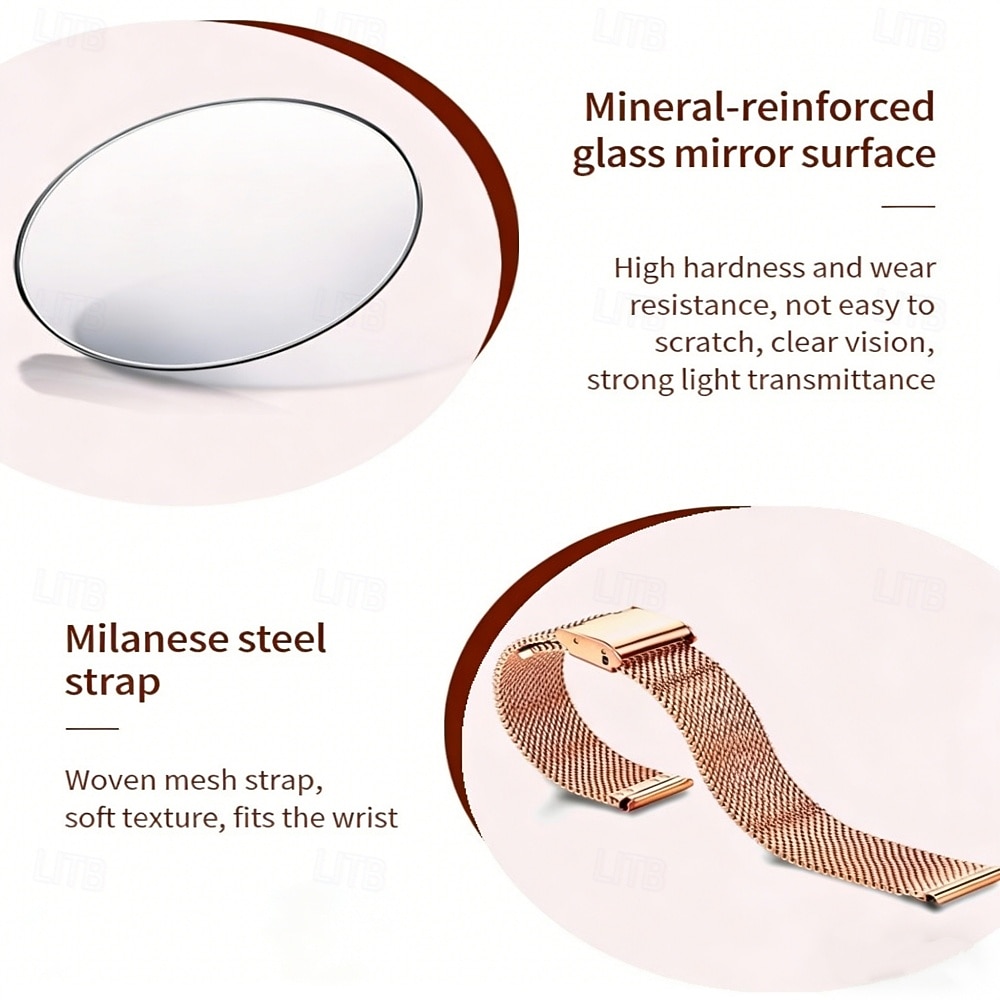 2026年 ローズゴールドレディース腕時計、レッドグラデーションダイヤル、ラインストーン付き、レディース高級クォーツ腕時計、日付カレンダー表示、調節可能なメッシュストラップ、お母さん、奥さん、彼女へのエレガントなファッションジュエリーギフト  コレクション – $21.99 –P7