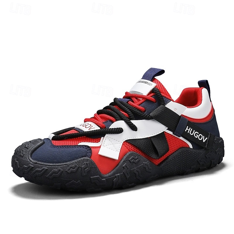męskie buty sportowe typu adventure trail z wielokolorowymi paskami, oddychające i wytrzymałe, idealne na piesze wędrówki, sporty na świeżym powietrzu i do codziennego użytku 2026 - $42.99 –P9