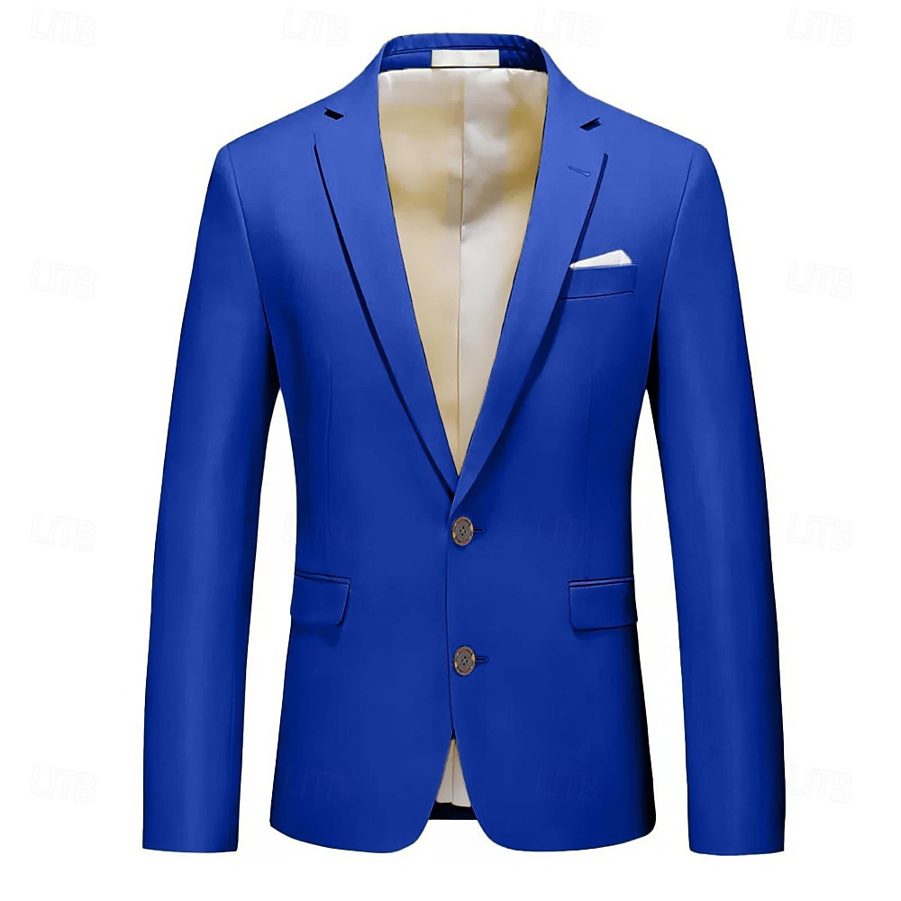 Herren Abschlußfeier Blazer Abendkleidung Zeremonie Hochzeitsfeier Business-Kleidung Mode Lässig Frühling & Herbst Polyester TR Einfach Tasche Lässig / Alltäglich Einreihig Blazer Hellrosa Gelb Rosa 2026 - $60.99 –P4