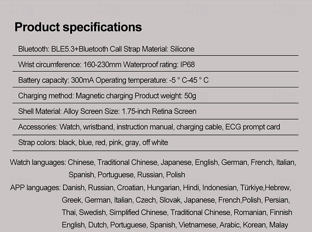 iMosi ET593 Relógio inteligente 1.75 polegada Relógio inteligente Bluetooth Podômetro Aviso de Chamada Monitoramento de Atividade Física Compatível com Android iOS Unisexo Chamadas com Mão Livre de 2026 por $73.99 –P1