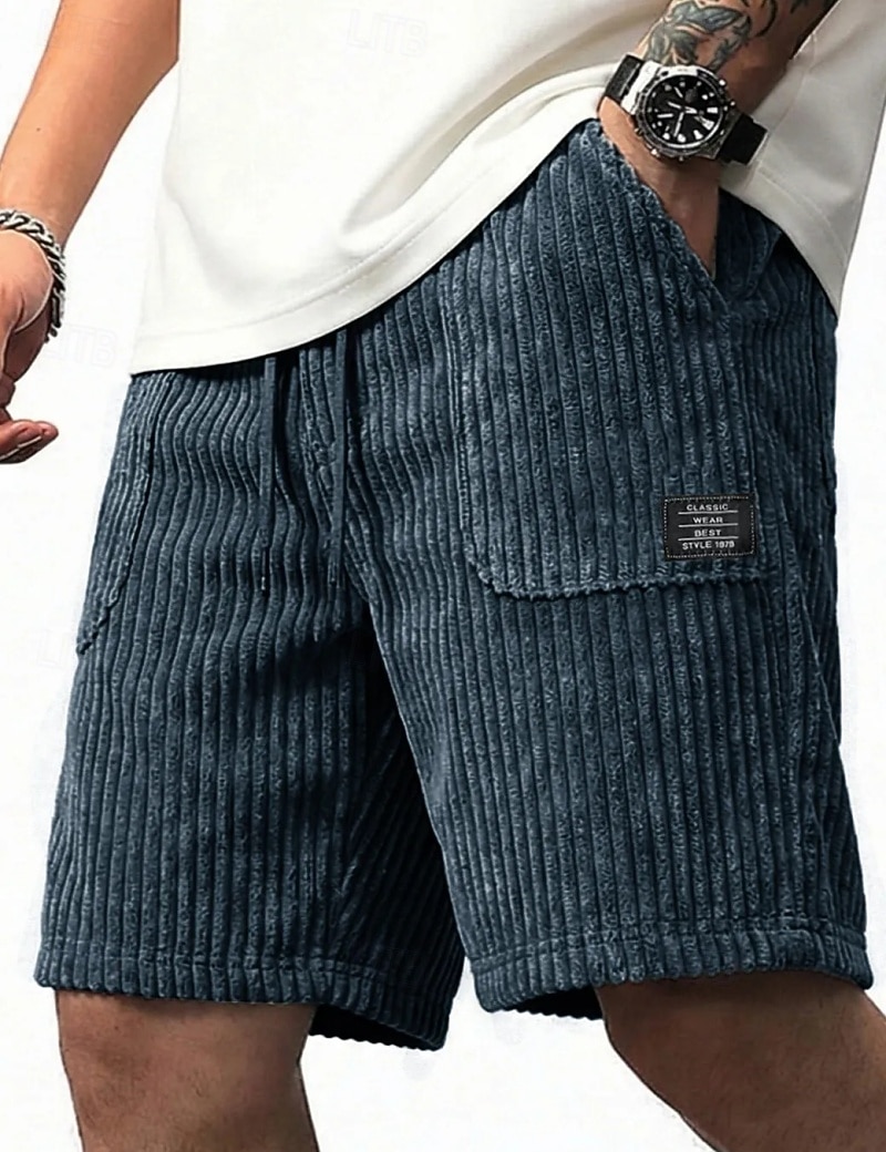 Per uomo Shorts Pantaloncini casual Pantaloncini di velluto a coste Tasca Semplice Comodità Traspirante Corto Casuale All'aperto Vacanza Vacanza Streetwear Nero Bianco Inelastico del 2026 a $25.99 –P5