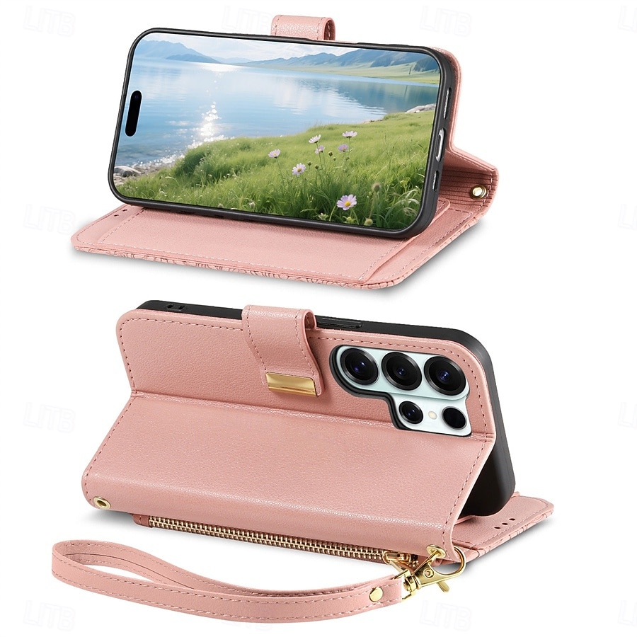 Phone Case For Samsung Galaxy S26 S26 Plus S26 Ultra Wallet Case Flip Cover with Stand Holder Zipper with Wrist Strap Tree Retro TPU PU Leather 2026 - $18.99 –P10
