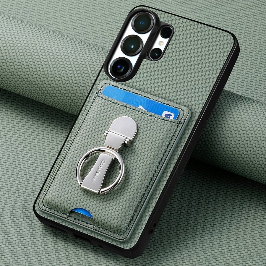 téléphone Coque Pour Samsung Galaxy S26 S26 Plus S26 Ultra Coque Arrière avec Support Support Anneau Emplacement Carte Rétro TPU Fibre faux cuir de 2026 ? $16.99 –P8