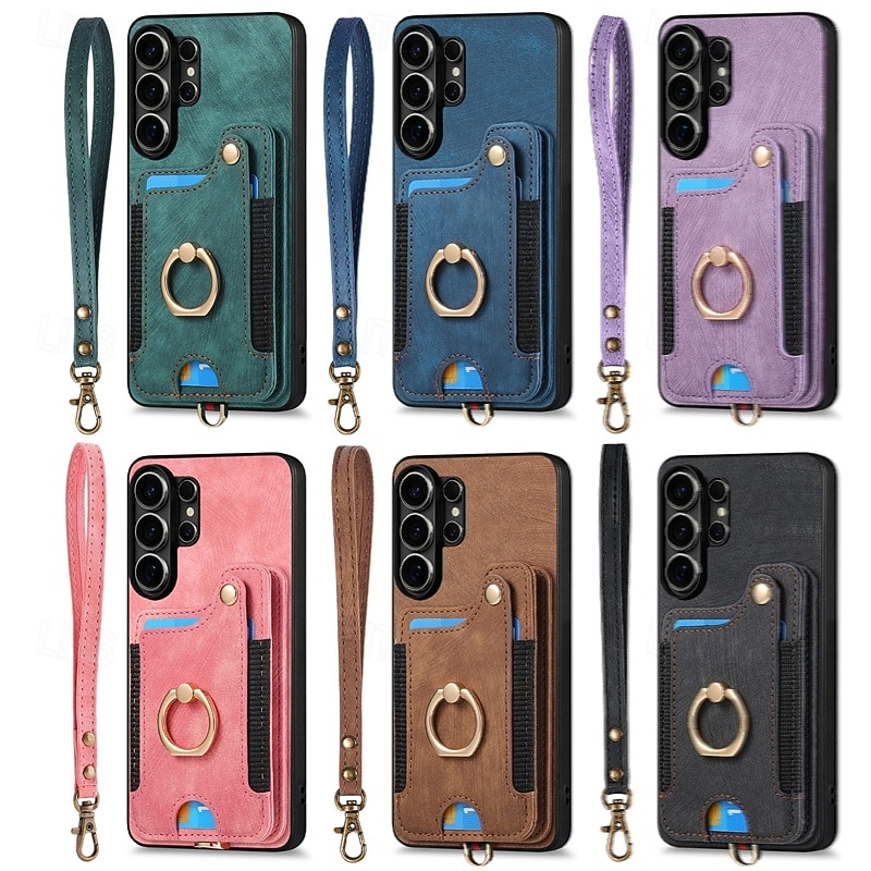Phone Case For Samsung Galaxy S26 S25 Edge S24 S23 FE S22 Plus  Ultra A56 A36 A26 A16 A06 Wallet Case with Wrist Strap Shockproof TPU PU Leather 2026 - $17.99 –P3