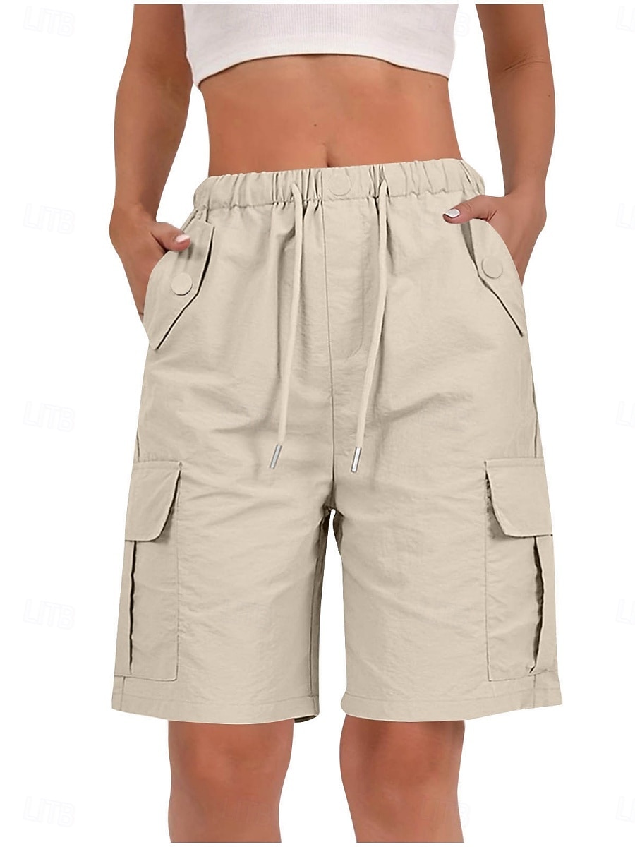 نسائي برمودا شورت شورت كارجو تشينوز شورتات العطلة أناقة الشارع كاجوال باختصار الخصر متوسط سهل رباط جيب مريح غير مطاطي مناسب للبس اليومي الأماكن المفتوحة عطلة أرجواني داكن مشمش رمادي داكن أسود 2026 - $21.99 –P5