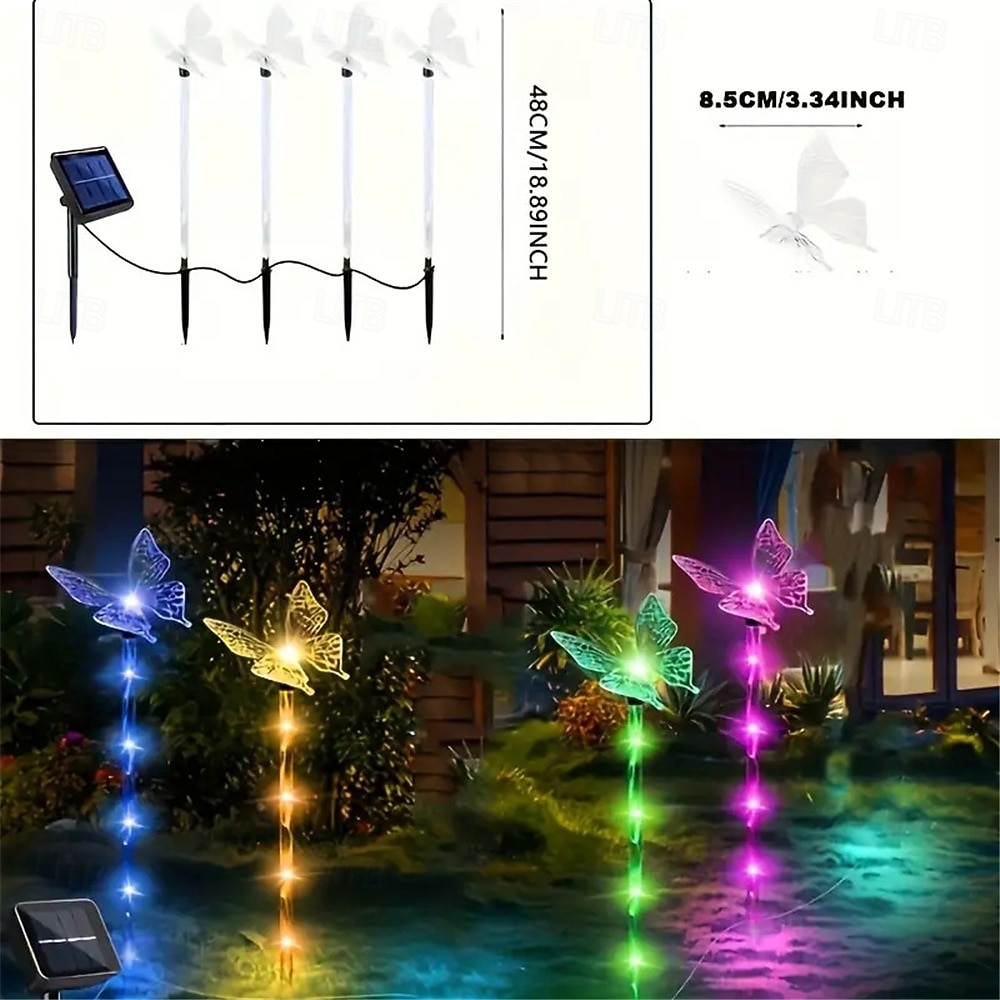 6 Head Solar Lights, Outdoor Butterfly Lights, Courtyard Garden Waterproof Decoration, Lawn Atmosphere Lights, Ip66 Waterproof, 1 Set 2026 - $26.99 –P2