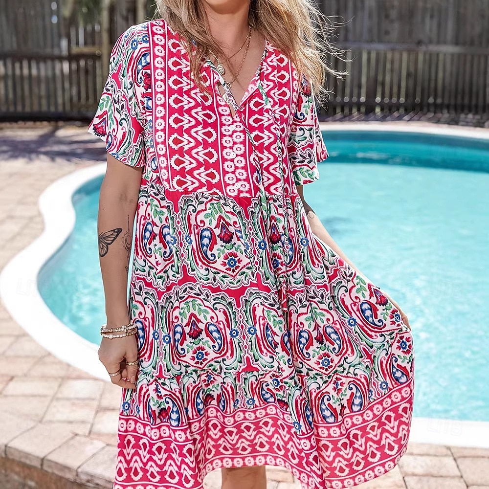 retro boho dress Silk Maxi Lace-up Front, Vintage Style Holiday. Boho Dresses, Bohemian Dresses, Vintage