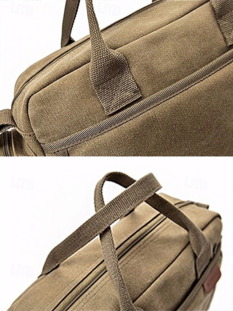 Herentas van canvas met meerdere vakken, geschikt als messenger- of crossbodytas – verstelbare riem, grote inhoud, duurzame stof, ideaal voor dagelijks gebruik, woon-werkverkeer en reizen. 2026 - $32.99 –P9
