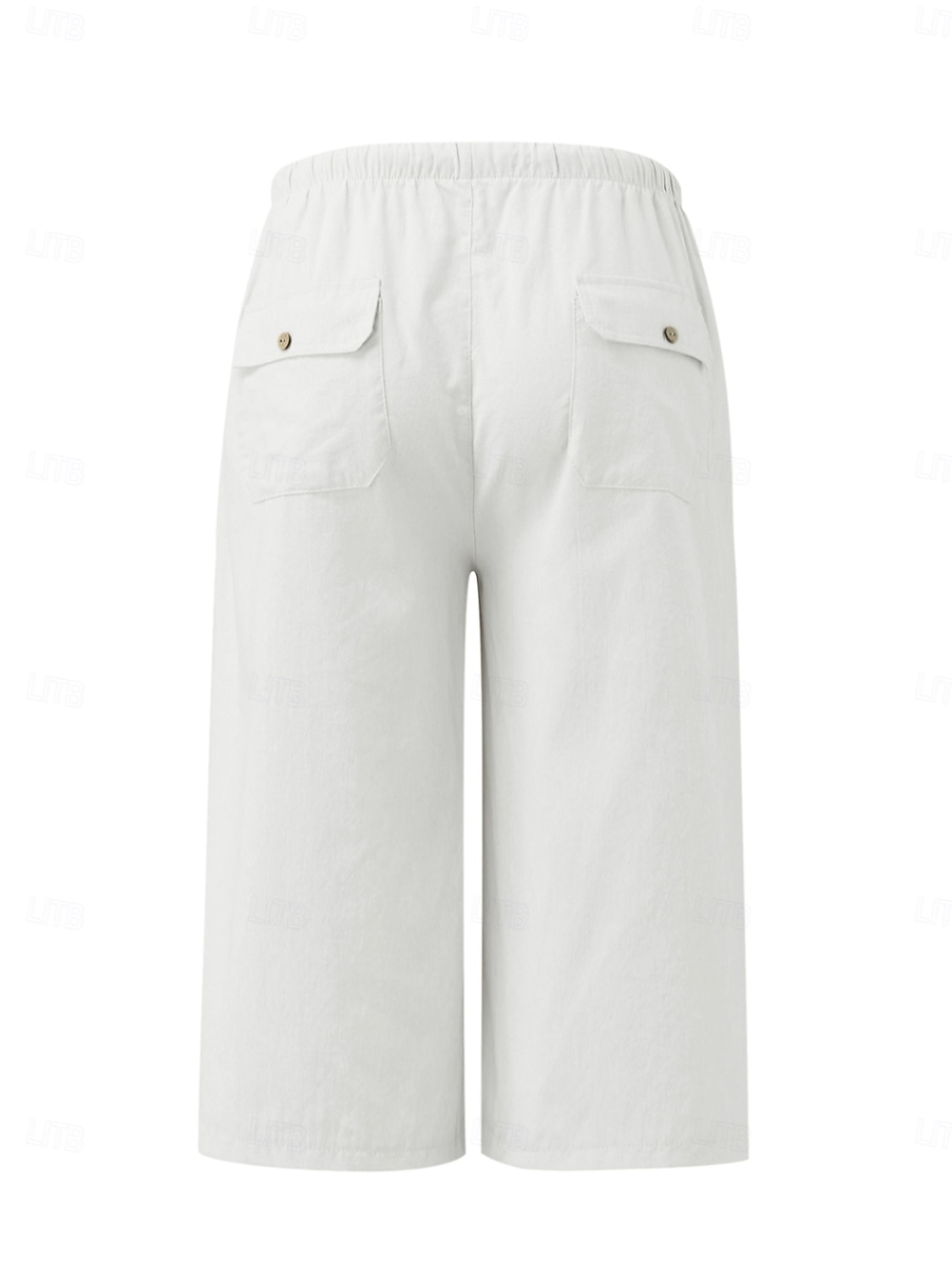Dam Capribyxor Sommarshorts Beskurna byxor Capri byxor i linne Mode Grundläggande Vadlängd Medium Midja Slät Snörning Ficka Elastisk midja Lättvikt Andningsfunktion Oelastisk Semester Gata Dagliga 2026 - $22.99 –P3
