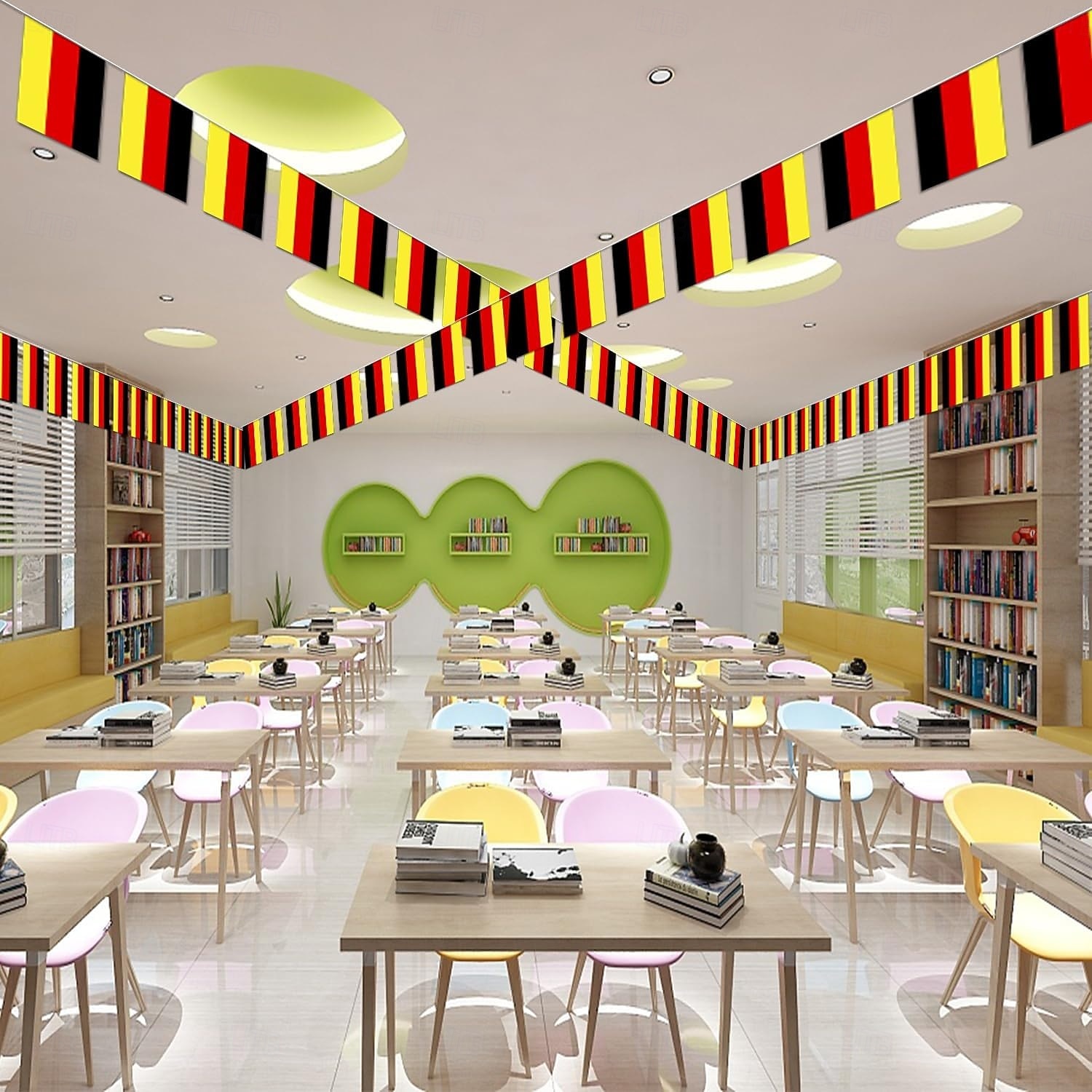 Guirlande de fanions de l'Allemagne pour la Coupe du Monde de football d'été : 50 fanions, guirlande de 14 mètres de petits drapeaux allemands pour la décoration, les écoles, les fêtes et les de 2026 ? $16.99 –P7
