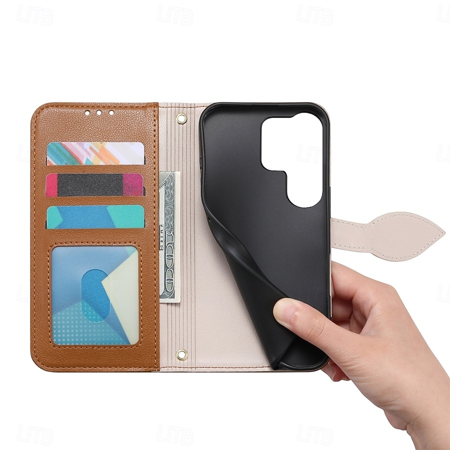 telefon Etui Til Samsung Galaxy S26 S26 Pluss S26 Ultra Lommebok-kortveske Flip deksel Glidelås med håndleddsstropp Støtte Kontor / Bedrift TPU PU lær 2026 - $17.99 –P6