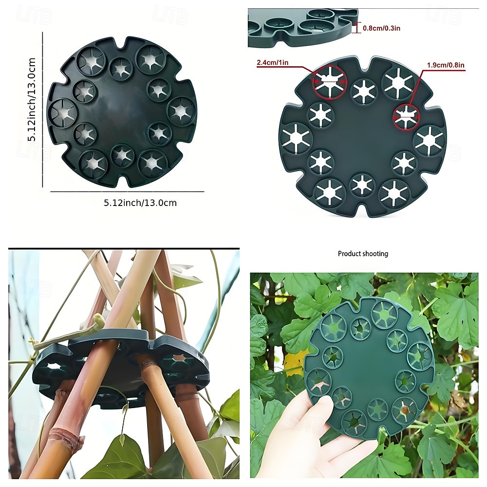 2026年 6個/12個の植物サポートステークホルダー - つる性植物用のお手頃価格のプラスチック製ガーデンコネクターディスク、トマト、キュウリ、花用の調節可能なトレリスリング - ステーク用の頑丈なDIYスタビライザー  コレクション – $20.99 –P2