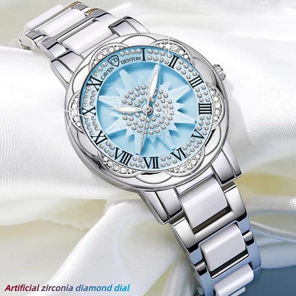 A Niche Luxury Women's Watch with A Rotatable Artificial Zirconia Diamond Inlaid Dial, Ceramic Strap, and Stainless Steel Case. It Is The Best Gift Choice for Women's Birthdays, Holidays, and Annivers 2026 - $43.99 –P1