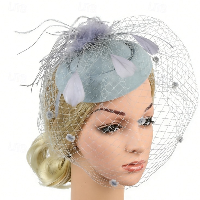 Fascinator Piume Rete Matrimonio Compleanno Vintage Carino Retrò Con Piuma Tulle Copricapo Copricapo del 2026 a $11.49 –P7