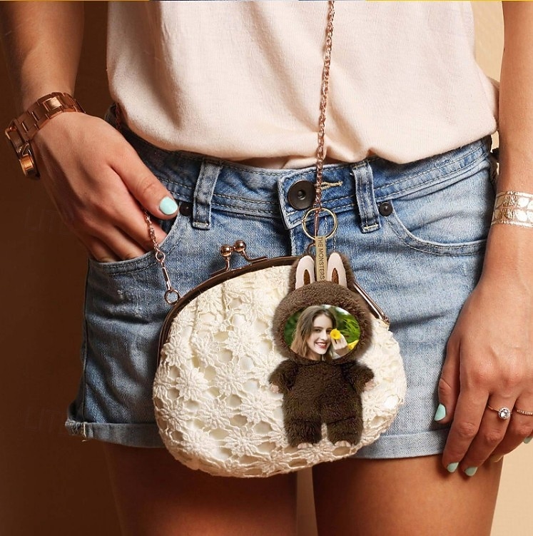 2026年 カスタム面白い顔のぬいぐるみキーホルダー、パーソナライズされた写真イースターバニーキーホルダーギフト写真人形ウサギの耳、ソフトバッグチャーム、バックパックアクセサリー、子供、ガールフレンド、花嫁介添人へのギフト  コレクション – $24.99 –P12