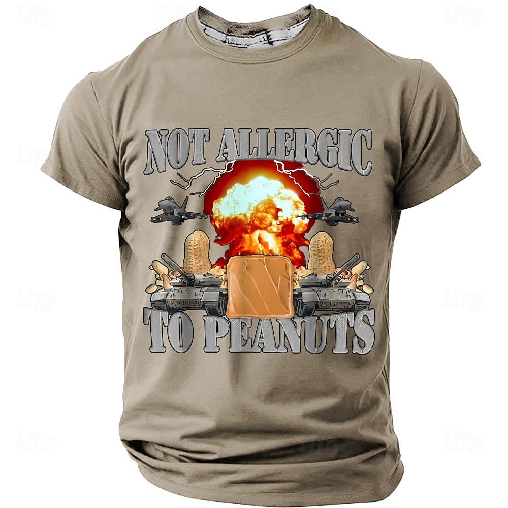 Camiseta divertida y divertida de estilo urbano con diseño de tanque explosivo no alérgico al maní para hombre, de corte regular, para uso diario, tallas S, M, L, XL, XXL y XXXL. 2026 - $21.99 –P3