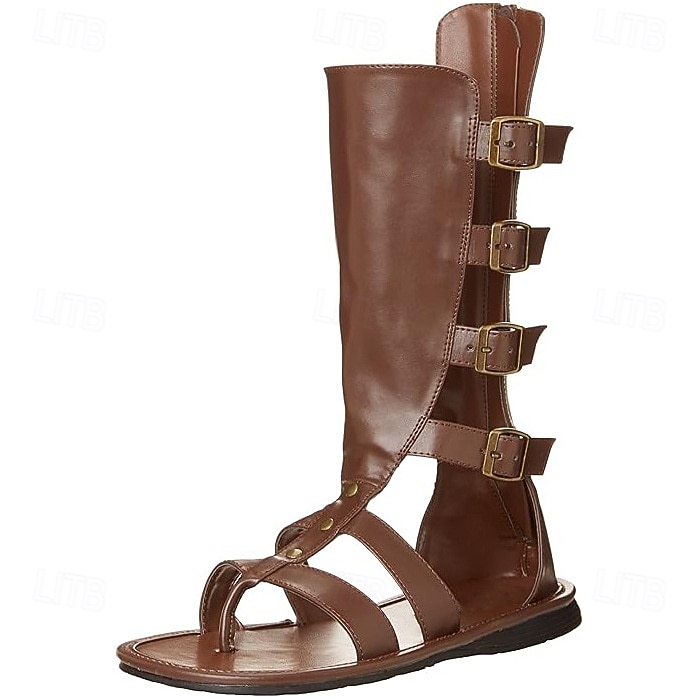 Retro vintage Middeleeuws Renaissance Sandalen Ridder Gladiator Ranger Kostuum Voor heren Keltisch Piraat Halloween Carnaval Ren Faire Retro themafeest Volwassenen Schoenen 2026 - $56.99 –P7