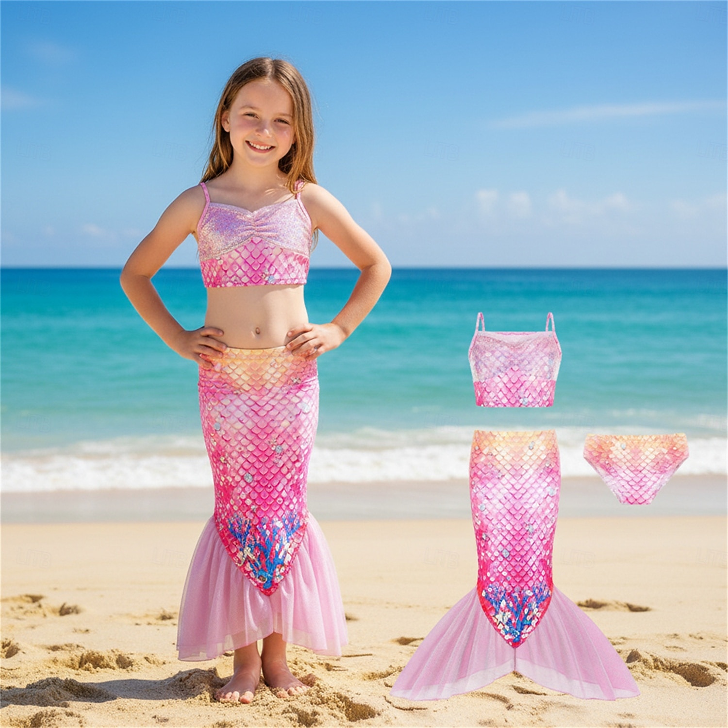 Mermaid Princess Dress Swimwear Movie Cosplay for Girls' Kid's Masquerade Party Holiday Festival 2026 - $22.99 –P1