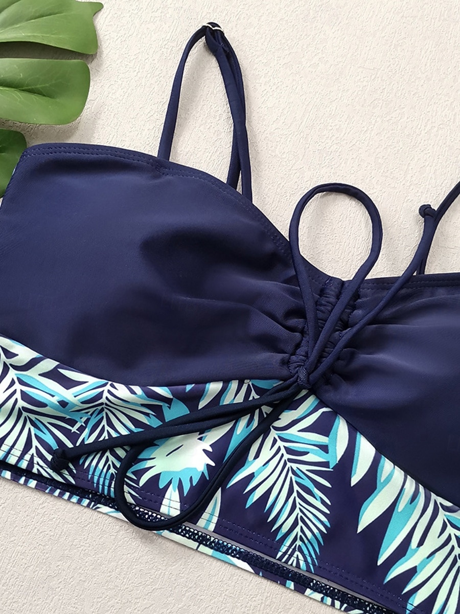 Mulheres Roupa de Banho Tankini Cavado roupa de banho Patchwork Férias Roupa de Praia Gráfico Decote Redondo Sem Manga Fatos de banho de 2026 por $22.99 –P15