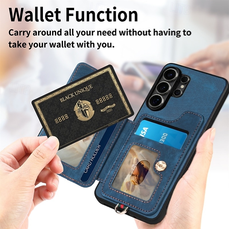 Phone Case For Samsung Galaxy S26 S25 Edge S24 S23 FE S22 Plus  Ultra A56 A36 A26 A16 A06 Wallet Case with Wrist Strap Shockproof TPU PU Leather 2026 - $17.99 –P7
